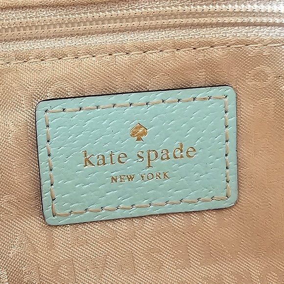 EUC 💎 Kate Spade Wellesley Byrd Mint Green Pebbled Leather Handbag - Picture 4 of 16